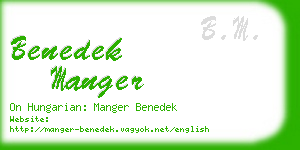 benedek manger business card